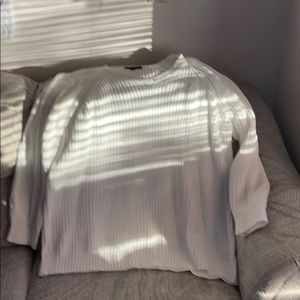 White knitted sweater